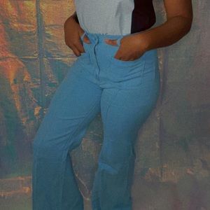 Flared Light Washed Denim Jeans